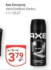 Deospray im Angebot bei GLOBUS in Homburg Deospray Angebote von Axe bei GLOBUS Homburg für 3,79 €