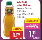 Aktuelles Saft Angebot bei Netto Marken-Discount in Stuttgart ab 1,11 €