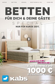 Aktueller Kabs Essen Prospekt Kabs Essen Prospekt "BETTEN SPECIAL" mit 11 Seiten