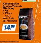 Kaffeebohnen Arabica/Robusta Mischung Angebote von UNITALIA bei expert Offenburg für 14,99 €