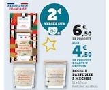 Bougie parfumée 2 mèches en promo chez Super U Albi à 4,50 €