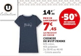 Chemise de nuit femme - U Collection en promo chez Hyper U Melun à 7,45 €