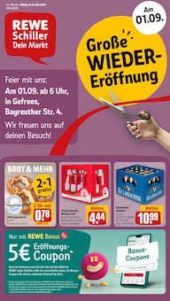 REWE Gefrees Prospekt der aktuellen Woche, gültig von 31.08.2026 bis 05.09.2026 Aktueller REWE Gefrees Prospekt "Dein Markt" mit 32 Seiten