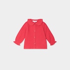 Blouse col claudine gaze de coton rouge bébé fille - La Halle Blouse col claudine gaze de coton rouge bébé fille à 12,99 € dans le catalogue La Halle
