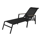 Promo Bain de soleil aluminium et toile pvc noir "ASARA" - L. 203 x l. 56/62 x H. 88 cm. à 99,00 € dans le catalogue Brico Dépôt à Domérat