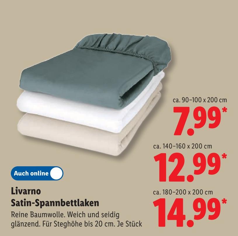 Satin-Spannbettlaken
