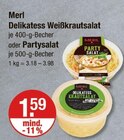 Delikatess Weißkrautsalat oder Partysalat im V-Markt Prospekt Delikatess Weißkrautsalat oder Partysalat von Merl im aktuellen V-Markt Prospekt für 1,59 €