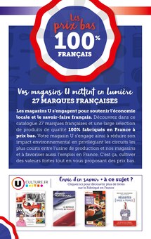 Catalogue Hyper U à Mende cette semaine, valable du 19/09/2023 au 08/10/2023 Prospectus Hyper U à Mende, "Les prix bas 100% français", 32 pages de promos valables du 19/09/2023 au 08/10/2023