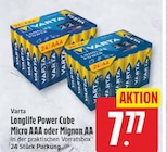 Longlife Power Cube Micro AAA von Varta für 7,77 € bei EDEKA im Angebot Longlife Power Cube Micro AAA von Varta im aktuellen EDEKA Prospekt