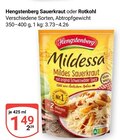 Sauerkraut im Angebot bei GLOBUS in Duisburg Sauerkraut Angebote von Hengstenberg bei GLOBUS Duisburg für 1,49 €