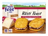 Kartoffeln im Lidl Prospekt Rösti Toast mit Camembert & Cranberry von Alpenfest im aktuellen Lidl Prospekt für 3,49 €