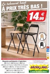 Promos Chaise Pliante dans le catalogue "Tout pour aménager À PETITS PRIX !" de Bazarland Chaise Pliante en promo dans le catalogue Bazarland à la page 8
