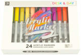 Lot 24 marqueurs acrylique - Desk & Day en promo chez Bureau Vallée Versailles à 7,99 €