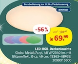 LED-RGB-Deckenleuchte von Globo im aktuellen ROLLER Prospekt für 69,99 €