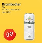 Pils im Angebot bei Getränke Hoffmann in Amberg Pils Angebote von Krombacher bei Getränke Hoffmann Amberg für 0,89 €