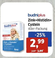 Nahrungsergänzungsmittel von budniplus bei BUDNI Nahrungsergänzungsmittel von budniplus für 2,99 € bei BUDNI im Prospekt "BUDNI - Dein Drogeriemarkt"