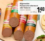 Pommersche Leberwurst oder Teewurst Angebote von Rügenwalder bei REWE Menden für 1,40 €