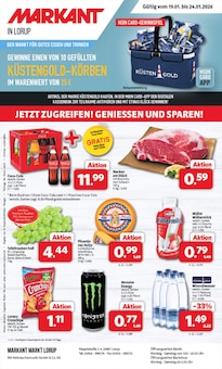 Markant Nordwest Lorup Prospekt der aktuellen Woche, gültig von 19.01.2026 bis 24.01.2026 Aktueller Markant Nordwest Lorup Prospekt "DER MARKT FÜR GUTES ESSEN UND TRINKEN" mit 12 Seiten