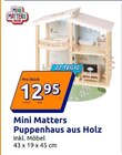 Puppenhaus aus Holz im Angebot bei Action in Kerpen Puppenhaus aus Holz Angebote von Mini Matters bei Action Kerpen für 12,95 €