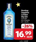 London Dry Gin Angebote von Bombay Sapphire bei Markant Nordwest Lemgo für 16,99 €