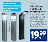 Solar-Gartenleuchte mit Bewegungsmelder im ALDI SÜD Prospekt Solar-Gartenleuchte mit Bewegungsmelder von CASALUX im aktuellen ALDI SÜD Prospekt für 19,99 €