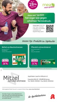 mea - meine apotheke Prospekt der Woche "Unsere September-Angebote" Seite 1, 01.09.2025 bis 30.09.2025 für Birkenau Aktueller mea - meine apotheke Prospekt "Unsere September-Angebote" Seite 1 von 4 Seiten für Birkenau