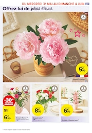 Prix et réduction Bouquet De Fleurs dans le prospectus Carrefour Market en cours Offre Bouquet De Fleurs dans le catalogue Carrefour Market du moment à la page 27