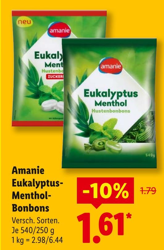 Eukalyptus Menthol Hustenbonbons