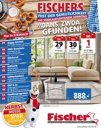 Polstermöbel Fischer Prospekt "VERKAUFSOFFENER SONNTAG" für Dingolfing, 8 Seiten, 24.09.2023 - 02.10.2023 Polstermöbel Fischer Prospekt "VERKAUFSOFFENER SONNTAG" für Dingolfing, 8 Seiten, 24.09.2023 - 02.10.2023