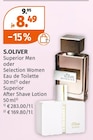 Superior Men oder Selection Women Eau de Toilette von S.OLIVER für 8,49 € bei Müller im Angebot Superior Men oder Selection Women Eau de Toilette von S.OLIVER im aktuellen Müller Prospekt