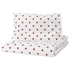 Bettwäsche-Set f Babybett, 2-teilig Herzmuster/weiß rot von BARNDRÖM im aktuellen IKEA Prospekt für 7,99 €