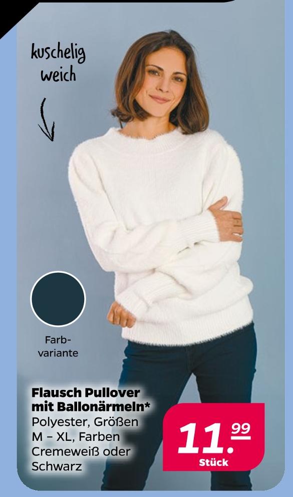 Flausch Pullover mit Ballonärmeln
