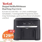 Doppel Heißluftfritteuse Dual Easy Fry EY901N von Tefal im aktuellen V-Markt Prospekt für 129,00 €