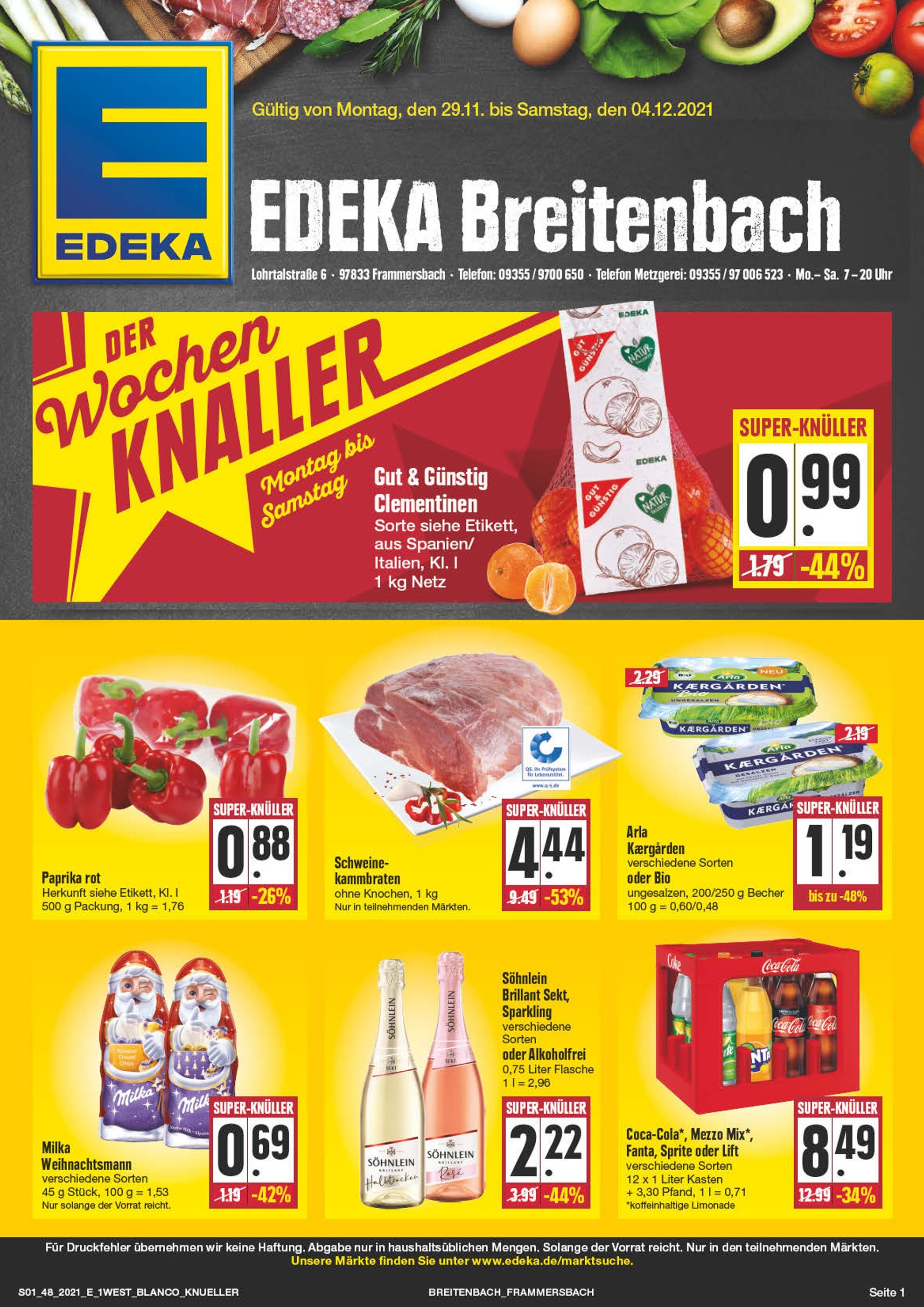 EDEKA Prospekt für Rothenbuch mit 28 Seiten EDEKA Prospekt für Rothenbuch: "Aktuelle Angebote", 28 Seiten, 29.11.2021 - 04.12.2021