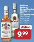 Kentucky Straight Bourbon Whiskey oder Likör oder Bacardi Rum im Angebot bei combi in Hameln Kentucky Straight Bourbon Whiskey oder Likör oder Bacardi Rum Angebote von Jim Beam bei combi Hameln für 9,99 €