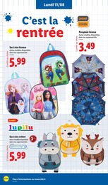 Prix et réduction Parapluie dans le prospectus Lidl en cours Offre Parapluie dans le catalogue Lidl du moment à la page 62
