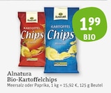 Bio-Kartoffelchips Meersalz oder Paprika im Angebot bei tegut in Mannheim Bio-Kartoffelchips Meersalz oder Paprika Angebote von Alnatura bei tegut Mannheim für 1,99 €