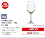 Weißweinglas Taste, 6er-Set Angebote von Schott Zwiesel bei METRO Ludwigshafen für 23,79 €
