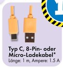Typ C, 8-Pin- oder Micro-Ladekabel im Angebot bei TEDi in Weimar Typ C, 8-Pin- oder Micro-Ladekabel Angebote bei TEDi Weimar für 1,00 €