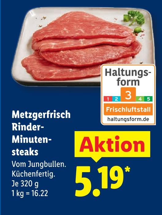 Metzgerfrisch Rinder-Minutensteaks