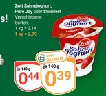 Sahnejoghurt Pure Joy im Angebot bei GLOBUS in Rüsselsheim Sahnejoghurt Pure Joy Angebote von Zott bei GLOBUS Rüsselsheim für 0,39 €