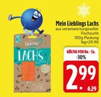 Lachs im EDEKA Prospekt Lachs von Mein Lieblings im aktuellen EDEKA Prospekt für 2,99 €