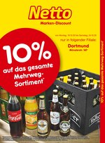 Netto Marken-Discount Prospekt für Bochum mit 2 Seiten Netto Marken-Discount Prospekt für Bochum: "10% auf das gesamte Mehrweg-Sortiment", 2 Seiten, 19.10.2020 - 24.10.2020