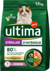CROQUETTES À LA DINDE POUR CHAT STÉRILISÉ ULTIMA - ULTIMA en promo chez Auchan Hypermarché Asnières-sur-Seine à 6,83 €