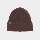 Bonnet avec bord à revers tricoté marron foncé homme - La Halle Bonnet avec bord à revers tricoté marron foncé homme à 9,99 € dans le catalogue La Halle