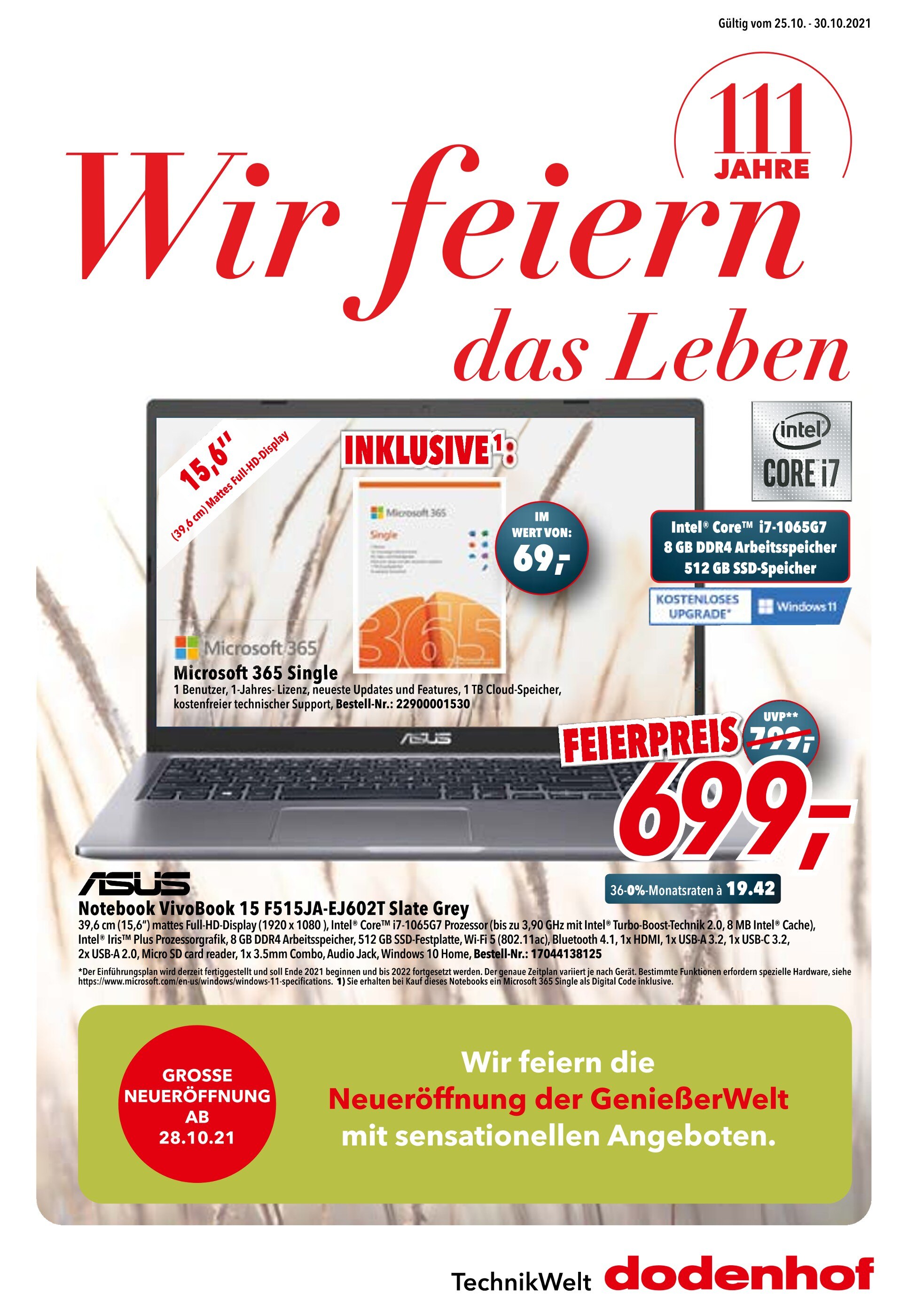 dodenhof TechnikWelt Prospekt für Fredenbeck mit 12 Seiten dodenhof TechnikWelt Prospekt für Fredenbeck: "Wir feiern das Leben!", 12 Seiten, 25.10.2021 - 30.10.2021