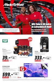 MediaMarkt Saturn Elektromärkte Prospekt der aktuellen Woche mit 8 Seiten, gültig von 05.12.2025 bis 11.12.2025, in Michelfeld und Umgebung Aktueller MediaMarkt Saturn Elektromärkte Prospekt in Michelfeld und Umgebung, "Wir feiern 30 Jahre in Schwäbisch Hall!" mit 8 Seiten, 05.12.2025 - 11.12.2025