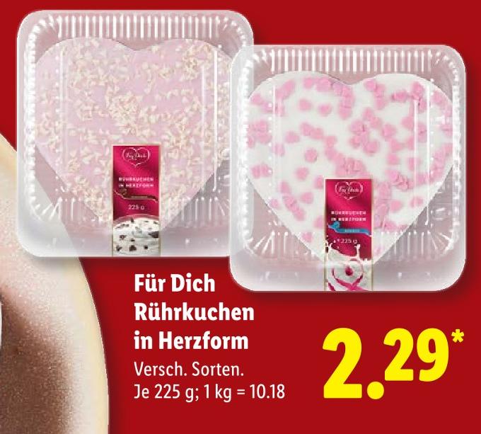 Für Dich Rührkuchen in Herzform