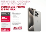 iPhone 15 Pro Max Angebote von Apple bei cosmophone Lehrte für 272,51 €