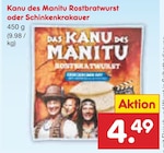 Rostbratwurst oder Schinkenkrakauer im Netto Marken-Discount Prospekt Rostbratwurst oder Schinkenkrakauer von Das Kanu des Manitu im aktuellen Netto Marken-Discount Prospekt für 4,49 €